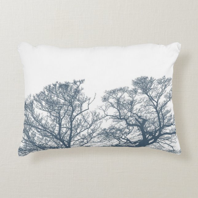 Cojín Decorativo Blue Bottom Trees Tropical Boho (Anverso)