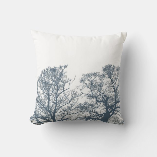 Cojín Decorativo Blue Bottom Trees Tropical Boho (Anverso)