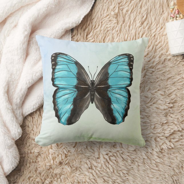 Cojín Decorativo Blue Butterfly Insectos Art Nature Lover (Manta)