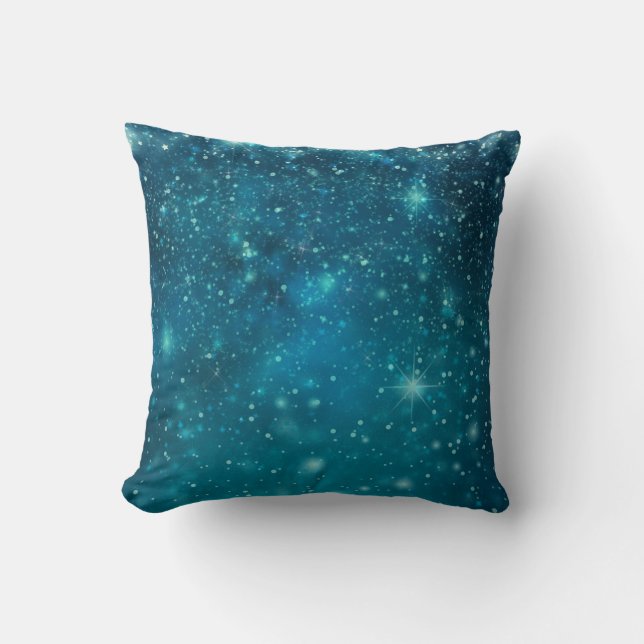 Cojín Decorativo Blue Cosmic Spacey Starry Sky (Anverso)