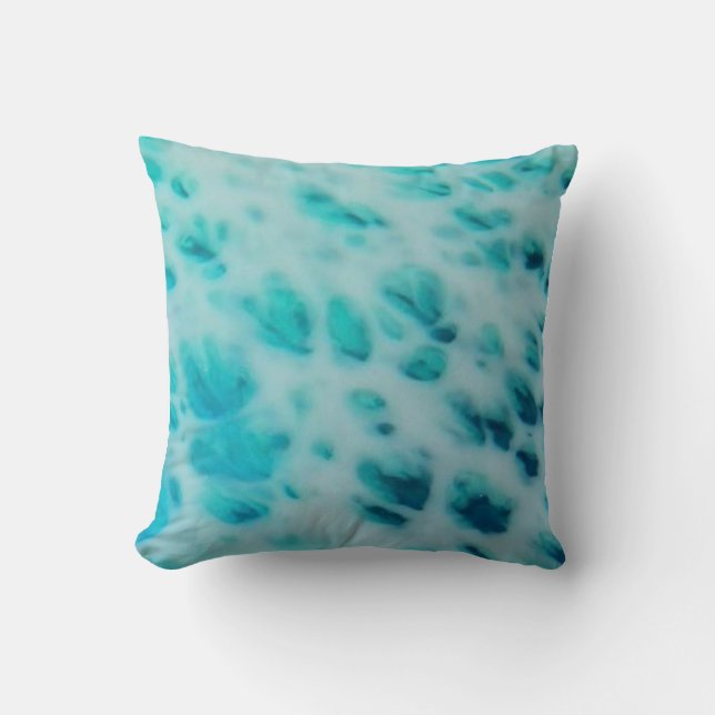 Cojín Decorativo Blue Crush - Abstract Coastal Artwork  (Anverso)