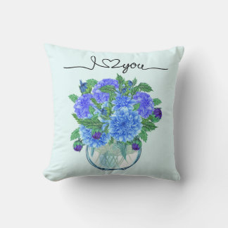 Cojín Decorativo Blue Dahlia Bouquet Pillow