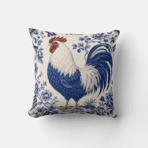 Cojín Decorativo Blue Delft Rooster Farmhouse