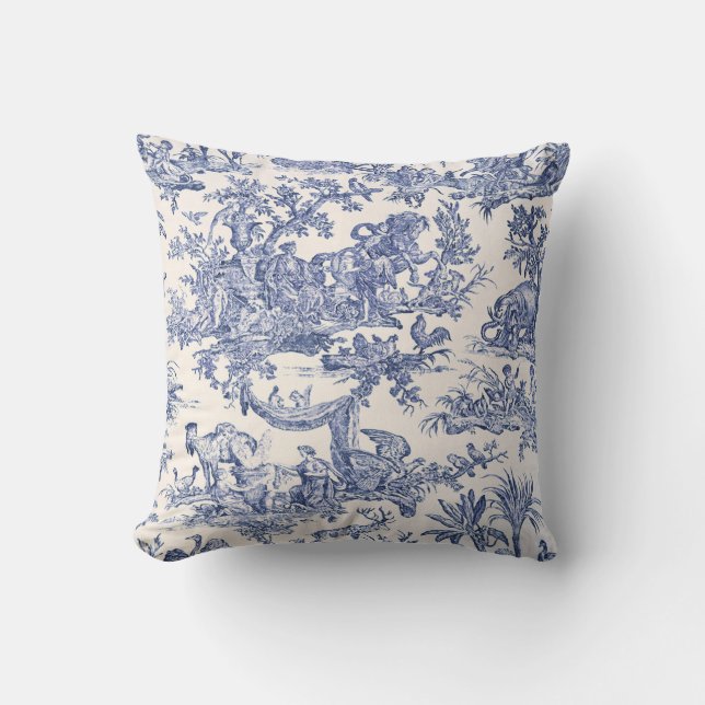 Cojín Decorativo Blue English - French Toile Classic Elegance (Anverso)