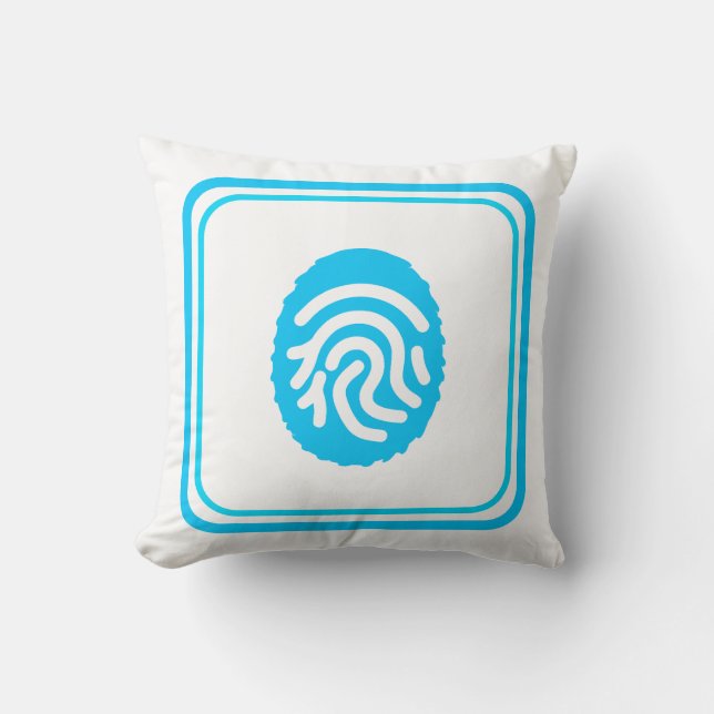 Cojín Decorativo Blue Fingerprint Biometric Security (Anverso)