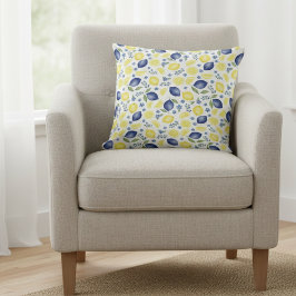 Cojín Decorativo Blue French Country Lemon Pattern
