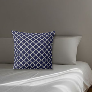 Cojín Decorativo  Blue Geometric Pattern Pillow, Elegant and Modern