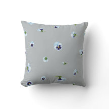 Blue Gray Blue Purple Pansy Floral Pattern