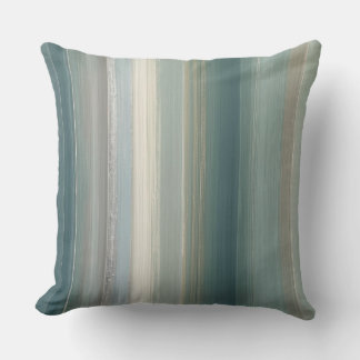 Cojín Decorativo Blue Green Abstract Coastal Stripe