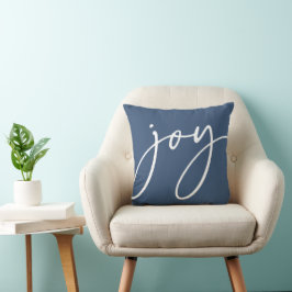Cojín Decorativo Blue Handwriter Script Joy Holiday