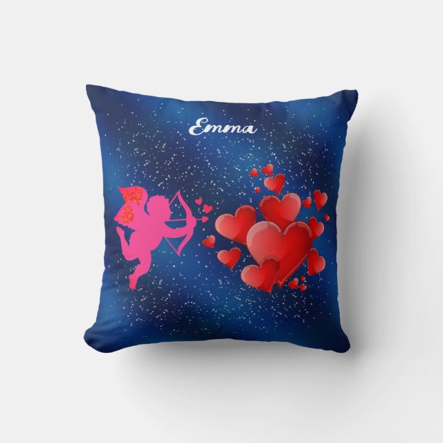 Cojín Decorativo Blue heart  romantic wallpaper (Anverso)