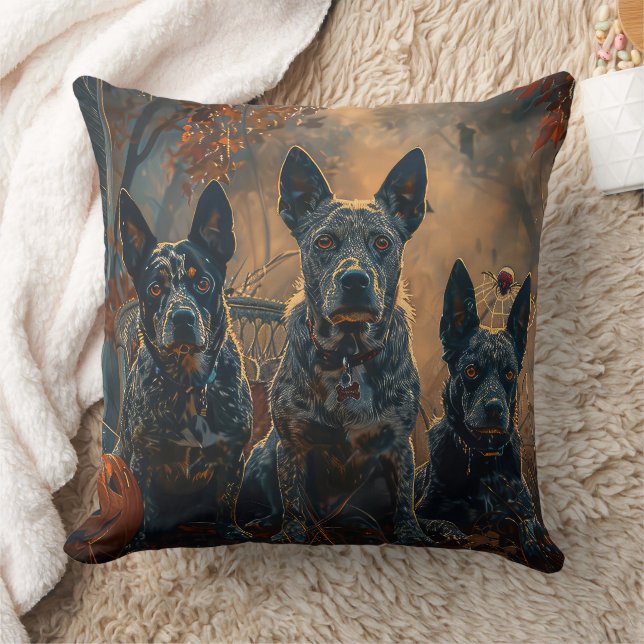 Cojín Decorativo Blue Heeler Halloween Noche Doggy Delight (Manta)