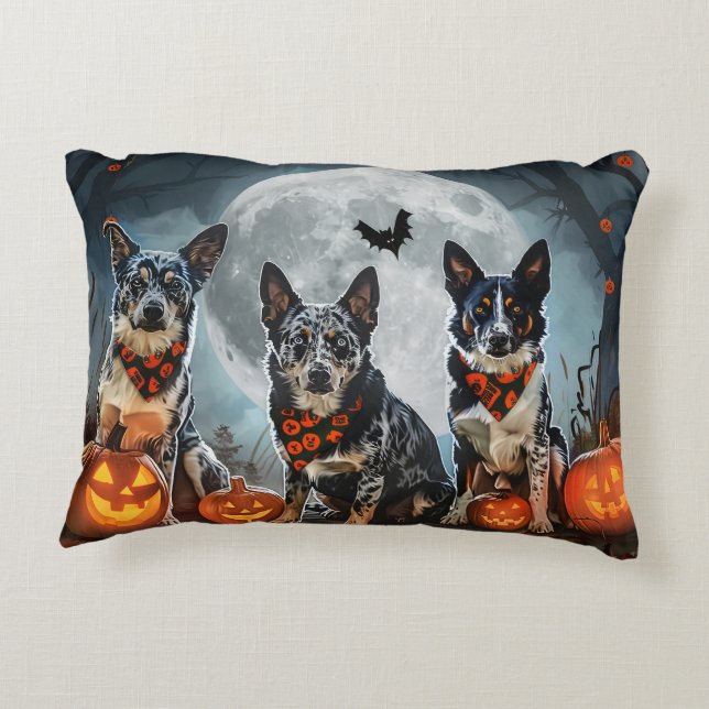 Cojín Decorativo Blue Heeler Halloween Spooky (Reverso)