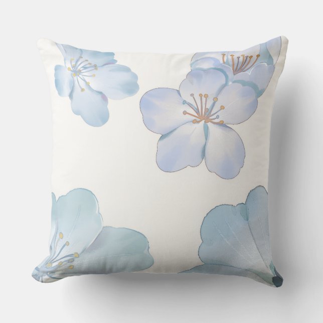 Cojín Decorativo Blue hibiscus  throw pillow (Anverso)