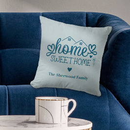 Cojín Decorativo Blue Home Sweet Home Personalizado