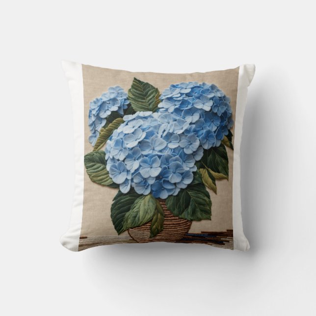 Cojín Decorativo Blue Hydrangea Elegance (Anverso)