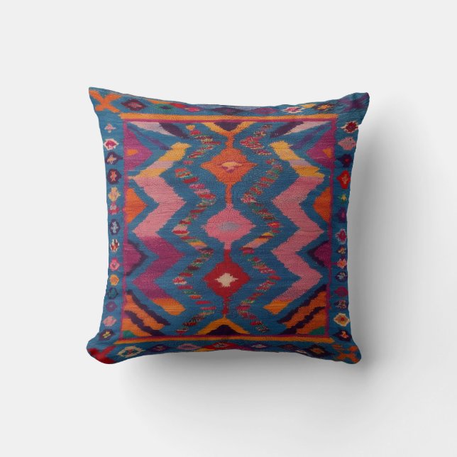 Cojín Decorativo Blue Kilim Pillows Alemania: (Anverso)