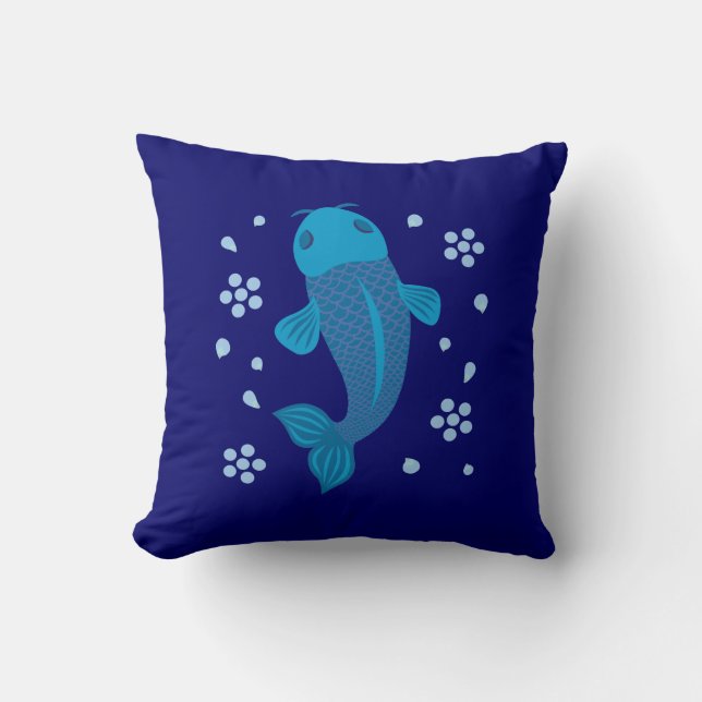 Cojín Decorativo Blue Koi Fish (Anverso)