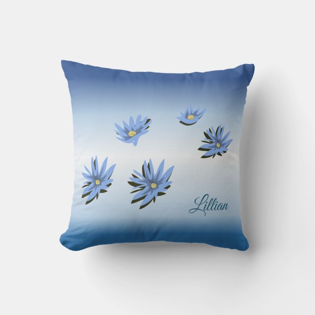 Cojín Decorativo Blue Lilies (Anverso)