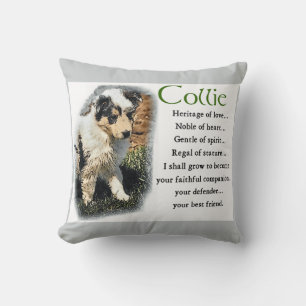 Cojín Decorativo Blue Merle Rough Collie Puppy