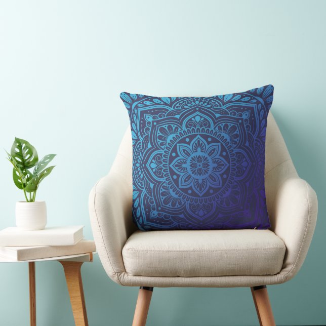 Cojín Decorativo Blue Moon Mandala Throw Pillow (Silla)
