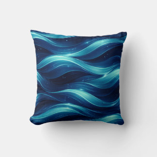 Cojín Decorativo Blue Ocean Fluid Wave Pattern Throw Pillow