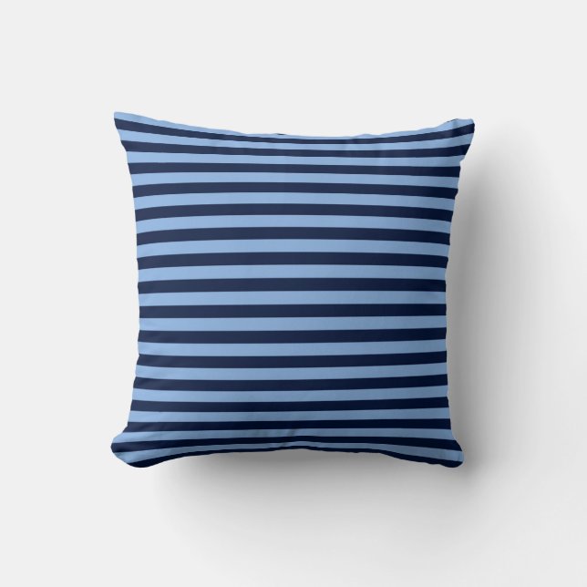 Cojín Decorativo Blue on Blue Stripes (Anverso)