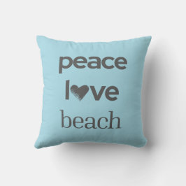 Cojín Decorativo Blue Peace Love Beach Reversible Coastal Decor