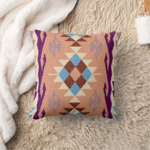 Cojín Decorativo Blue Peach Violet Oriental Kilim Rug