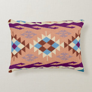Cojín Decorativo Blue Peach Violet Oriental Kilim Rug