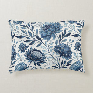 Cojín Decorativo Blue Peony Garden Watercolor