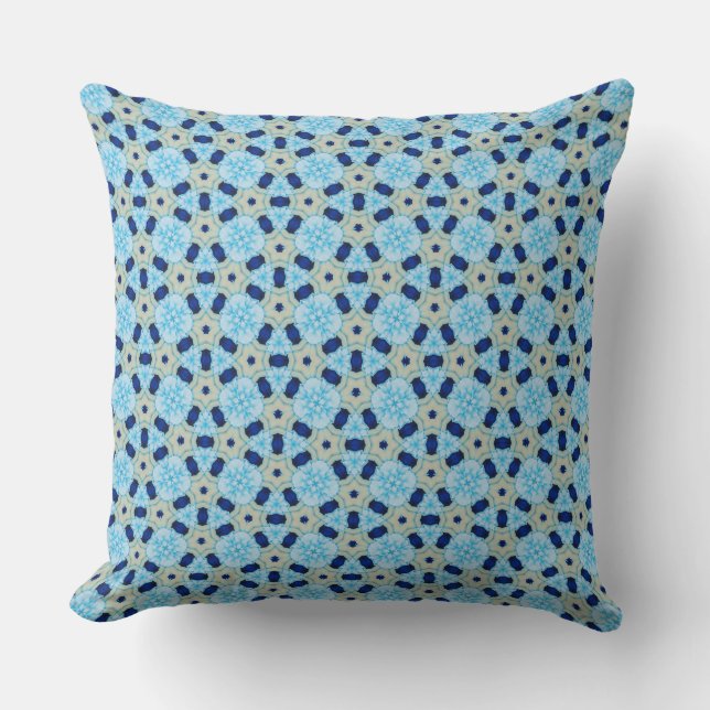 Cojín Decorativo Blue Petal Harmony Throw Pillow (Anverso)