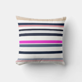 Cojín Decorativo Blue Pink and Sand Stripes