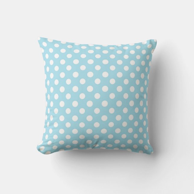 Cojín Decorativo Blue Polkadot Glam Girly Trendy Stylish (Anverso)