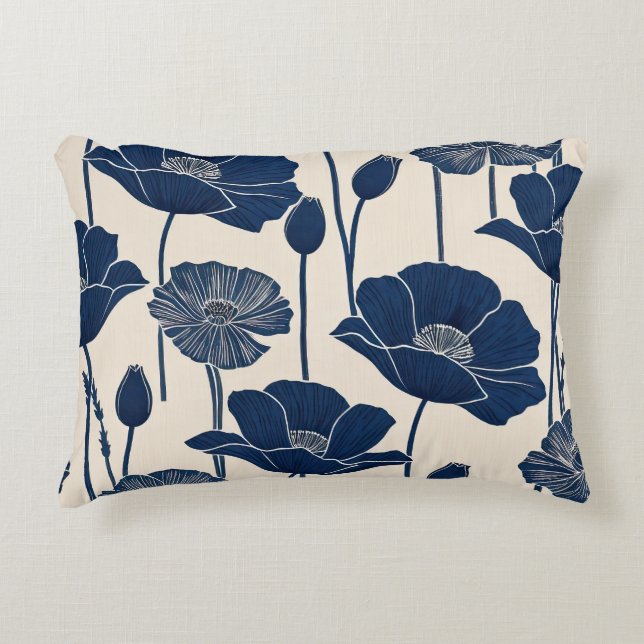 Cojín Decorativo Blue Poppies (Anverso)