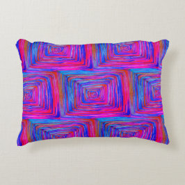 Cojín Decorativo Blue Purple Fuchsia Square Pattern Boho