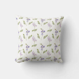 Cojín Decorativo Blue Purple Watercolor Wildflower 