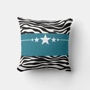 Cojín Decorativo Blue Sassy Star Zebra Pillow