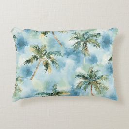 Cojín Decorativo Blue Skies Tropical Island Palm Trees  