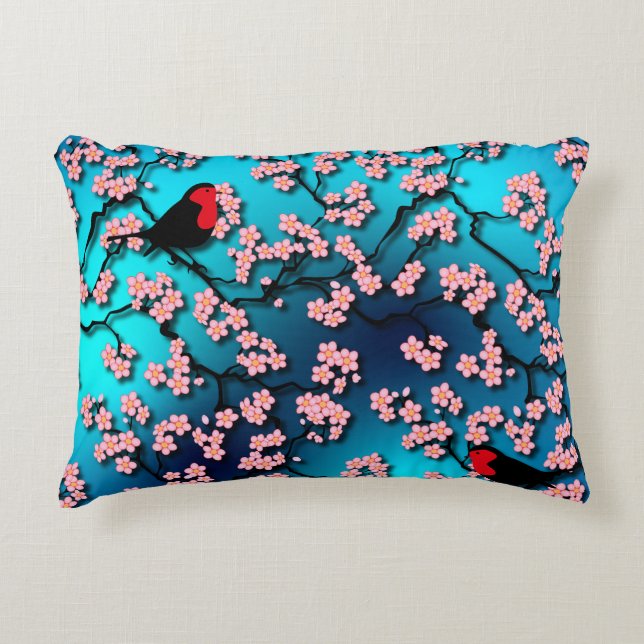 Cojín Decorativo Blue Sky Bird Cherry Blossom (Anverso)