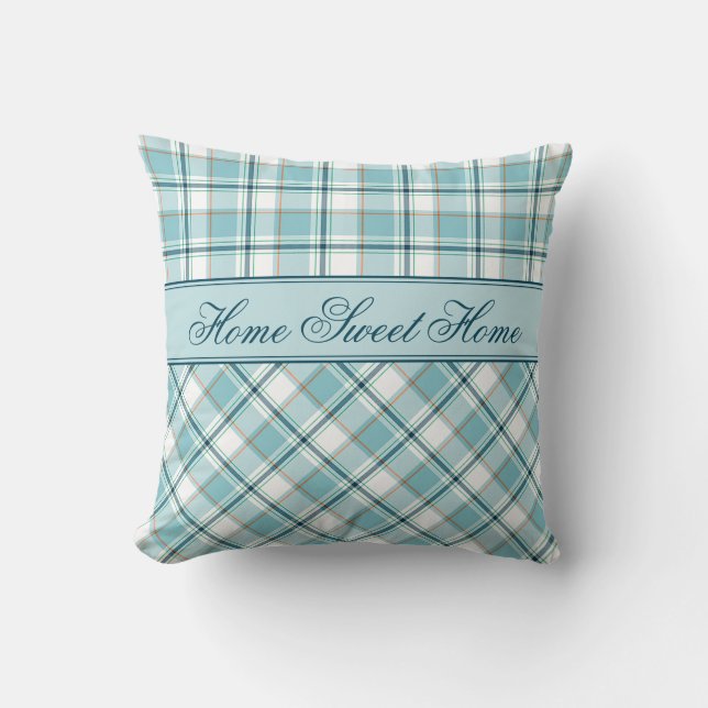 Cojín Decorativo Blue Sky Dreamin' Plaid (Anverso)