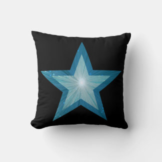 Cojín Decorativo Blue Star Black 'Text' arrojar cuadrado de almohad