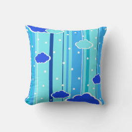 Cojín Decorativo blue strips clouds dots