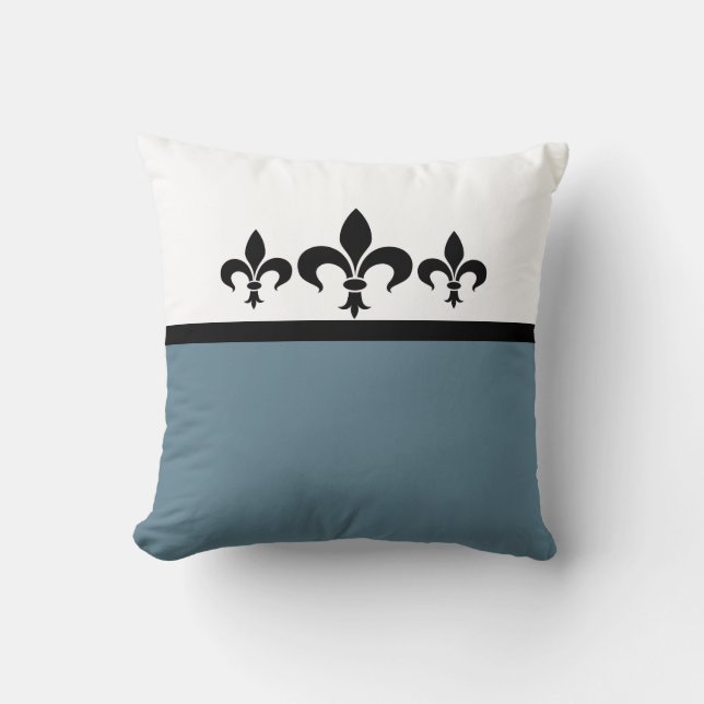 Cojín Decorativo Blue Swanky Fleur De Lis Pillow (Anverso)
