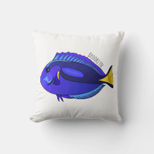 Cojín Decorativo Blue tang fish cartoon illustration