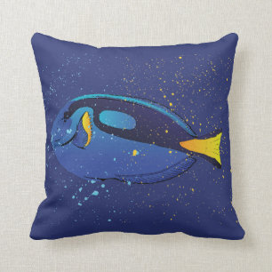 Cojín Decorativo Blue Tang Tropical Aquarium Fish Art