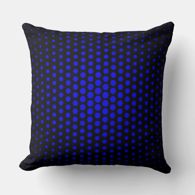 Cojín Decorativo Blue Techno Dots Modern Black (Anverso)