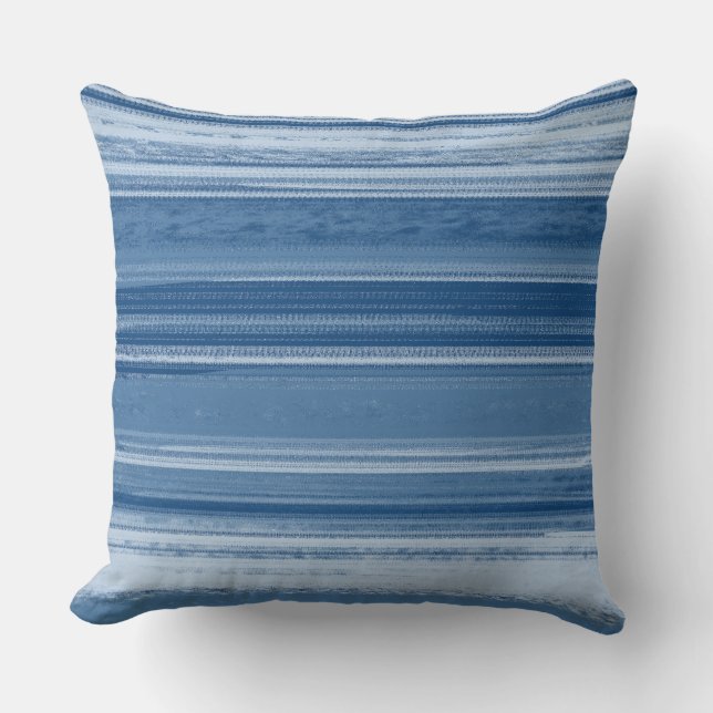 Cojín Decorativo Blue Textured Abstract Stripe Pattern (Anverso)