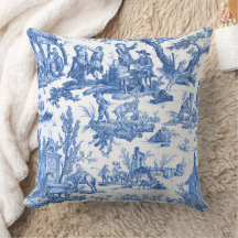 Cojín decorativo Blue Toile de Jouy
