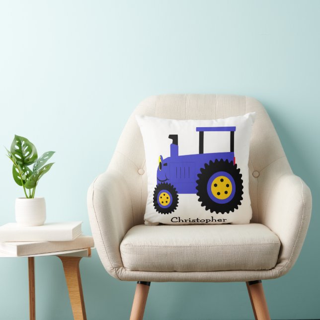 Cojín Decorativo Blue Tractor Design Personalised (Silla)